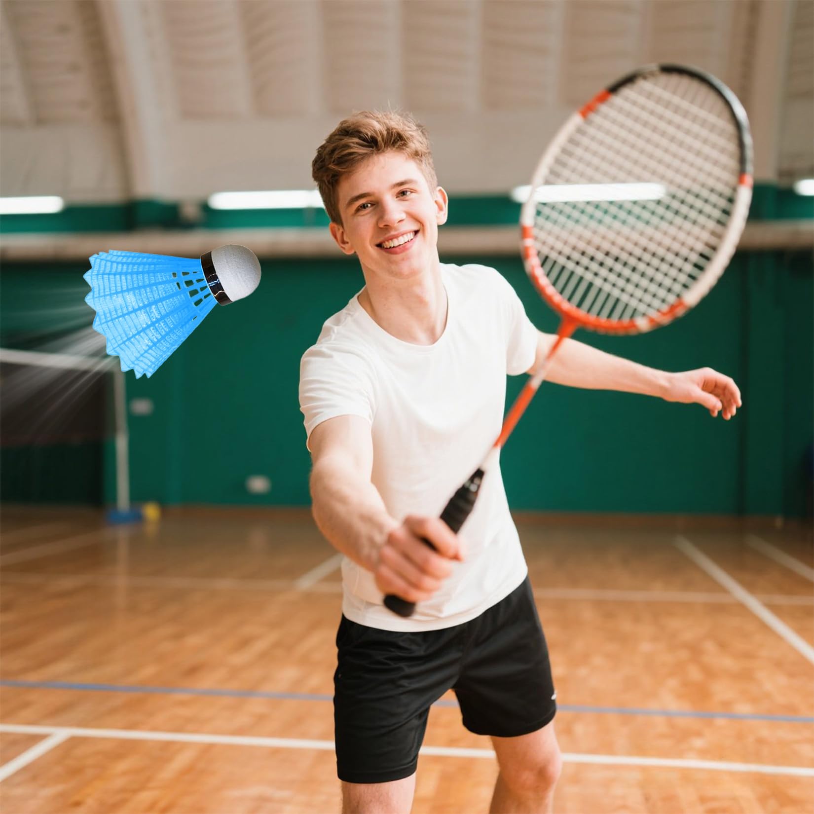 Juego de 12 volantes LED de nailon luminosos, pelotas de bádminton para entrenamiento deportivo