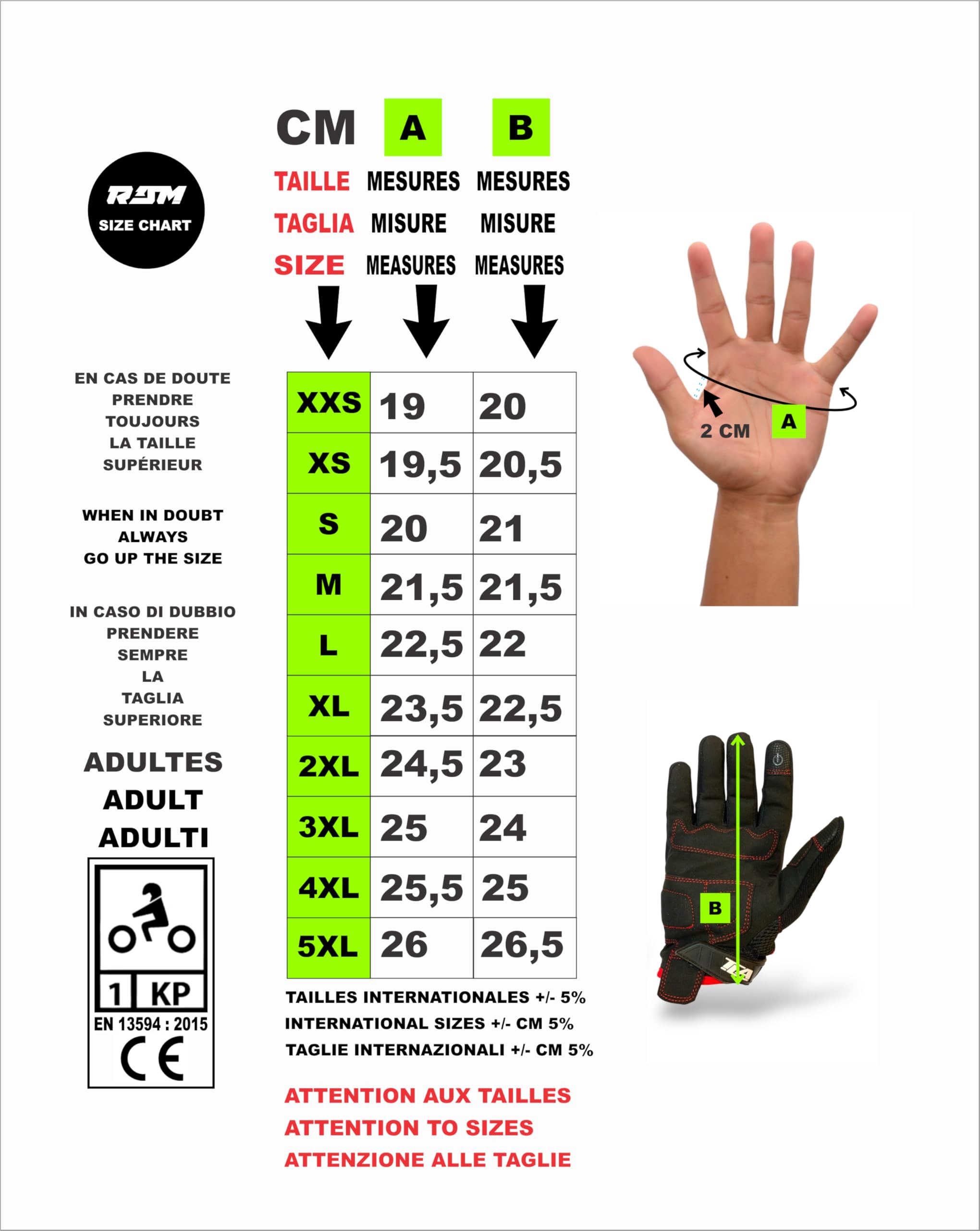 TLA RAM Guanti moto con protezioni nocche omologati CE, Taglie sino 5XL uomo e donna, Guanti da moto, scooter, quad, touchscreen, traspiranti, mezza stagione, alta protezione all'impatto