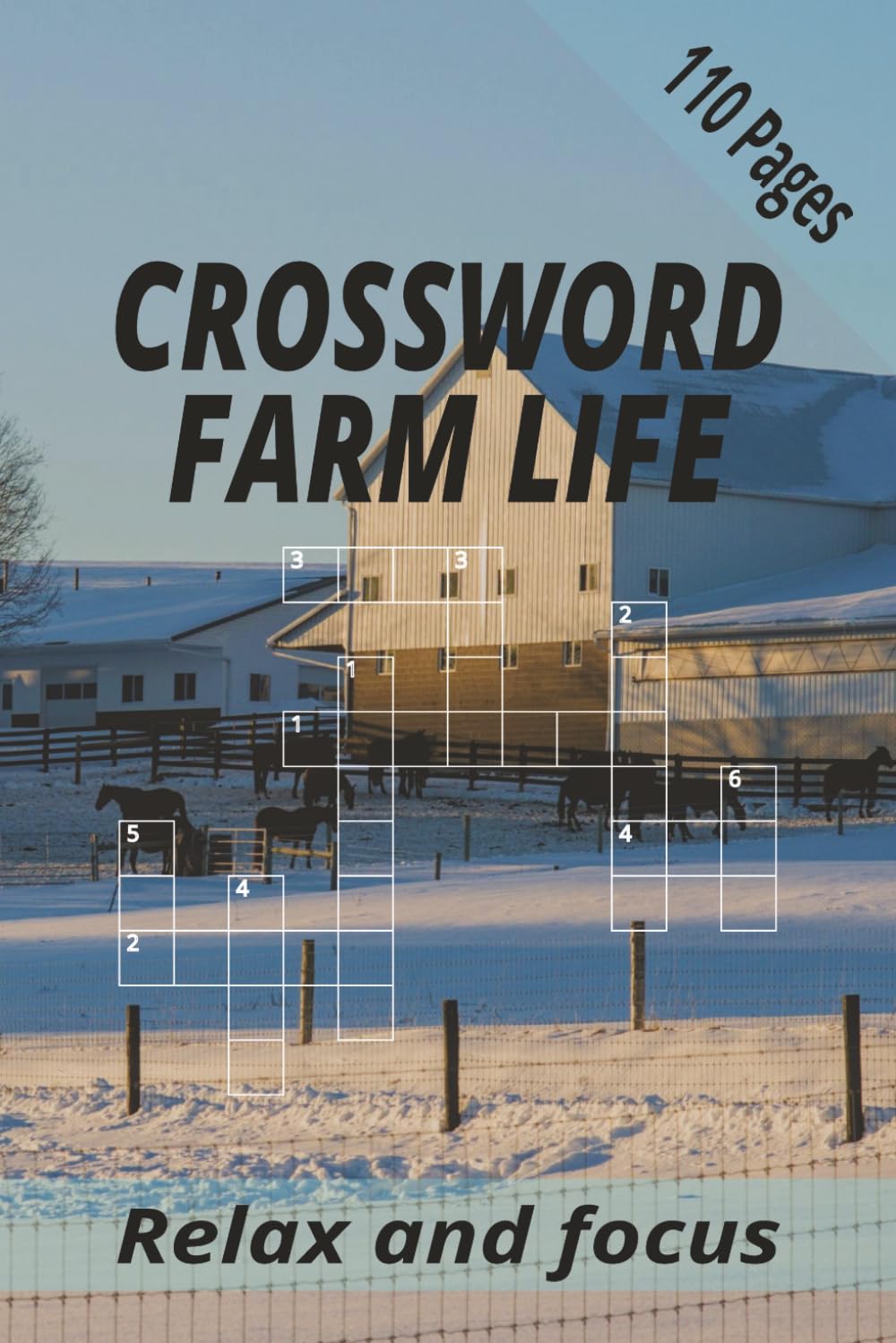 CROSSWORD FARM LIFE: Crossword Farm life, relax and focus. Great gift, 6x9 Inches . 110 Pages, 55 puzzles and solutions