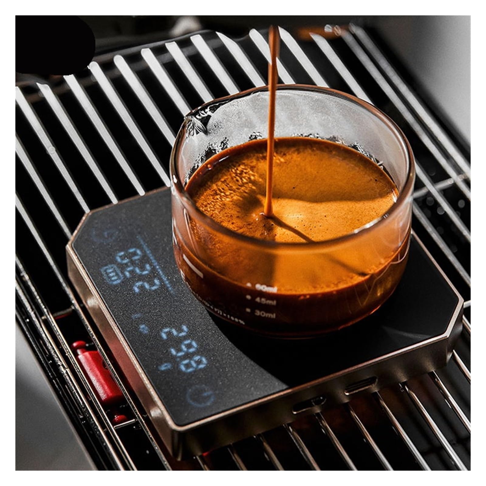 Balance numérique, Balance électronique en métal for café expresso, balance à café professionnelle de haute précision/balance à expresso(Metal-Scale-Red)