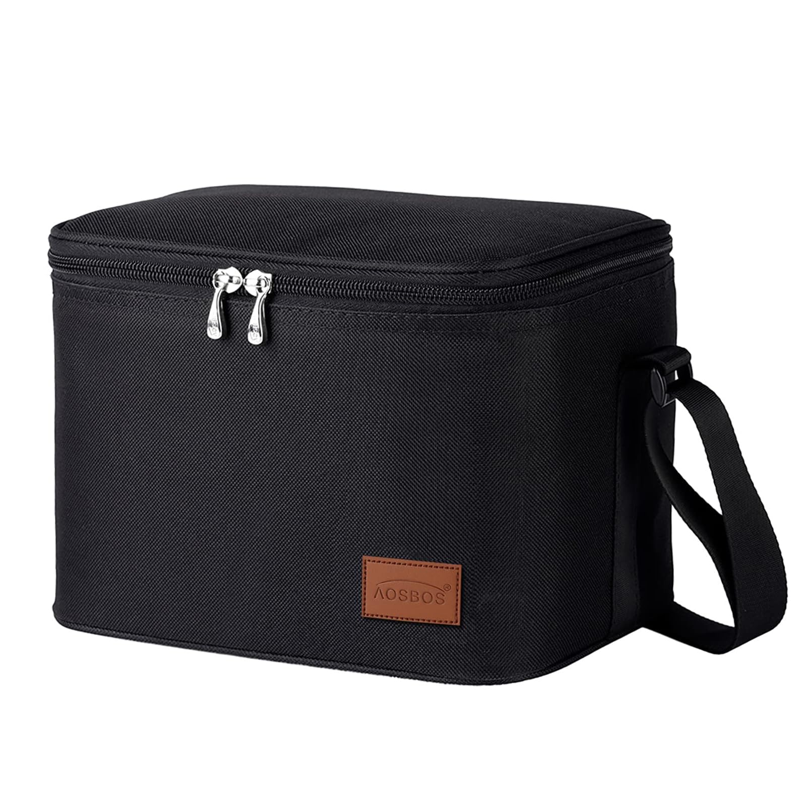 Aosbos Insulated Lunch Box for Men Women Leakproof Cooler Bag Reusable Lunch Tote Bag Adult Lunch Pail Thermal Lunch Boxes Bento Lunch Box Bag 7.5L Black