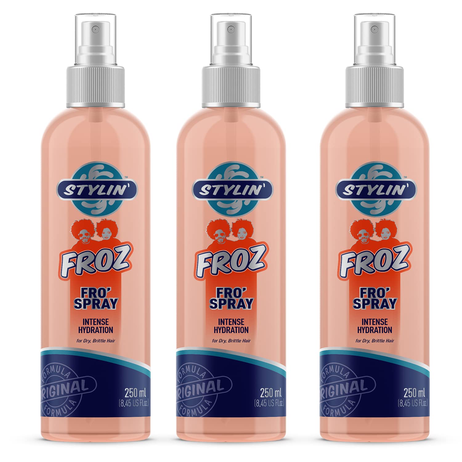 Stylin' Dredz Froz Fro' Spray - Leave In Conditioner Spray for Afro Hair and Natural Hair - Adds Shine, Moisturizes and Hydrates Dry and Brittle Hair - 8.45 Fl Oz (Pack of 3)