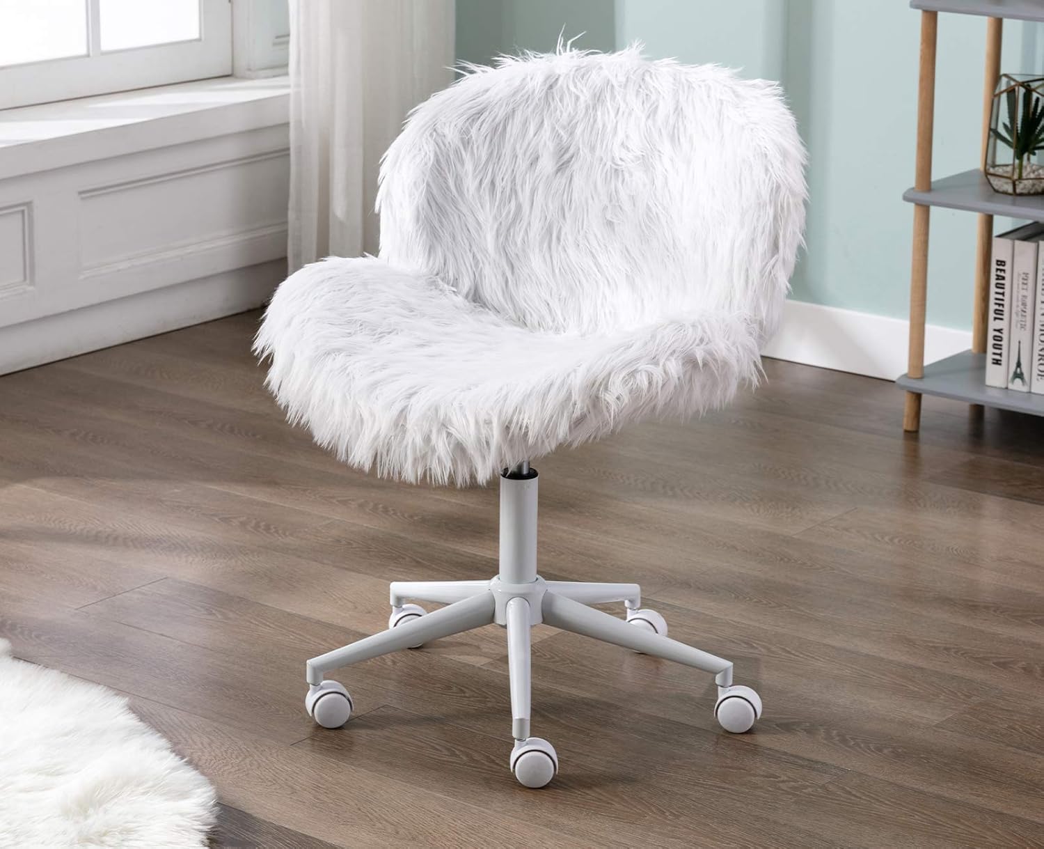 Buy Janoray White Fluffy Desk Chair Cute Vanity Chair With Back And Wheels Comfy Swivel Armless Home Office Task Chair For Women Teen Girls Bedroom Makeup Buy Janoray White Fluffy Desk Chair Cute Vanity Chair With Back And Wheels Comfy Swivel Armless Home Office Task Chair For Women Teen Girls Bedroom Makeup