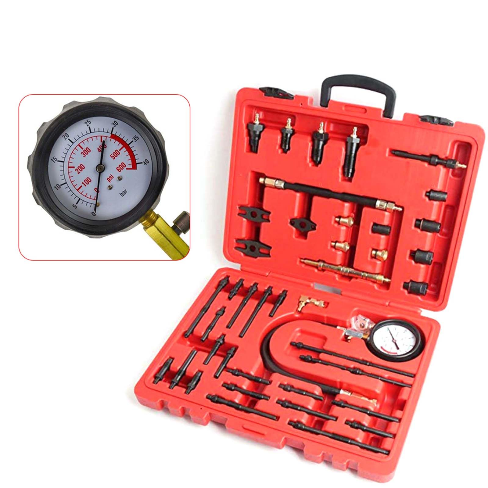 Compresión comprobador de pérdida de presión para motores de gasolina y diésel, 40 Bar/600 PSI, comprobador de pérdida de presión, comprobador de compresión