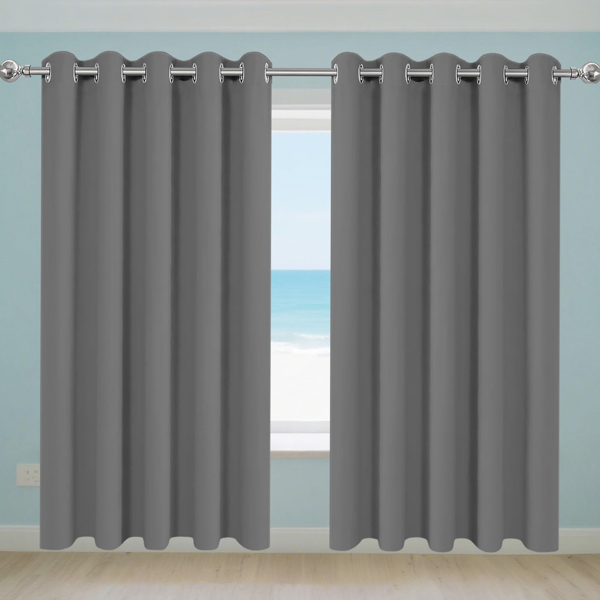 Rideau occultant anti chaleur 188x202 rideaux isolant thermique gris foncé