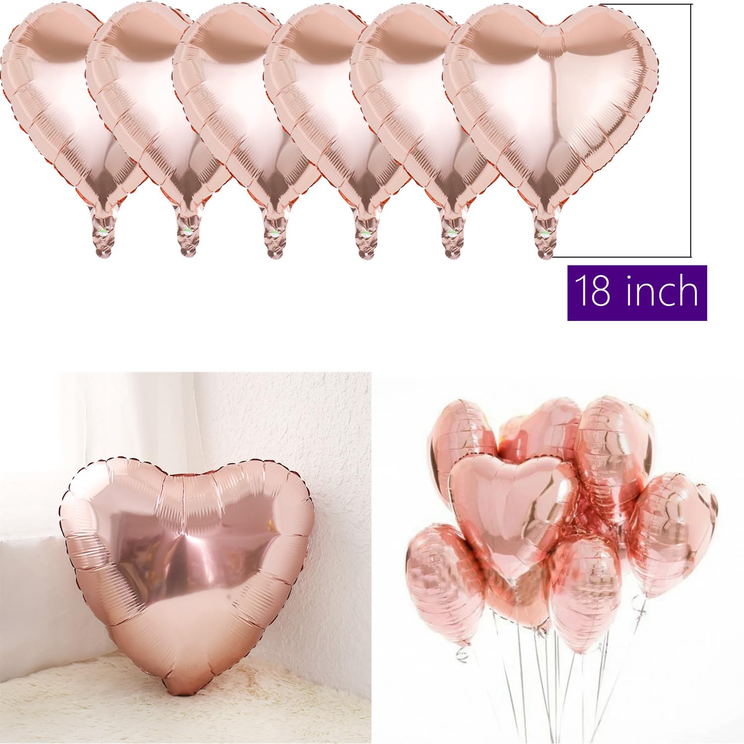 Palloncini Compleanno 14 Anni Rosa Oro – 2 Numeri Giganti 40", 6 Cuori 18", E Nastri, Decorazioni Festa Ragazza