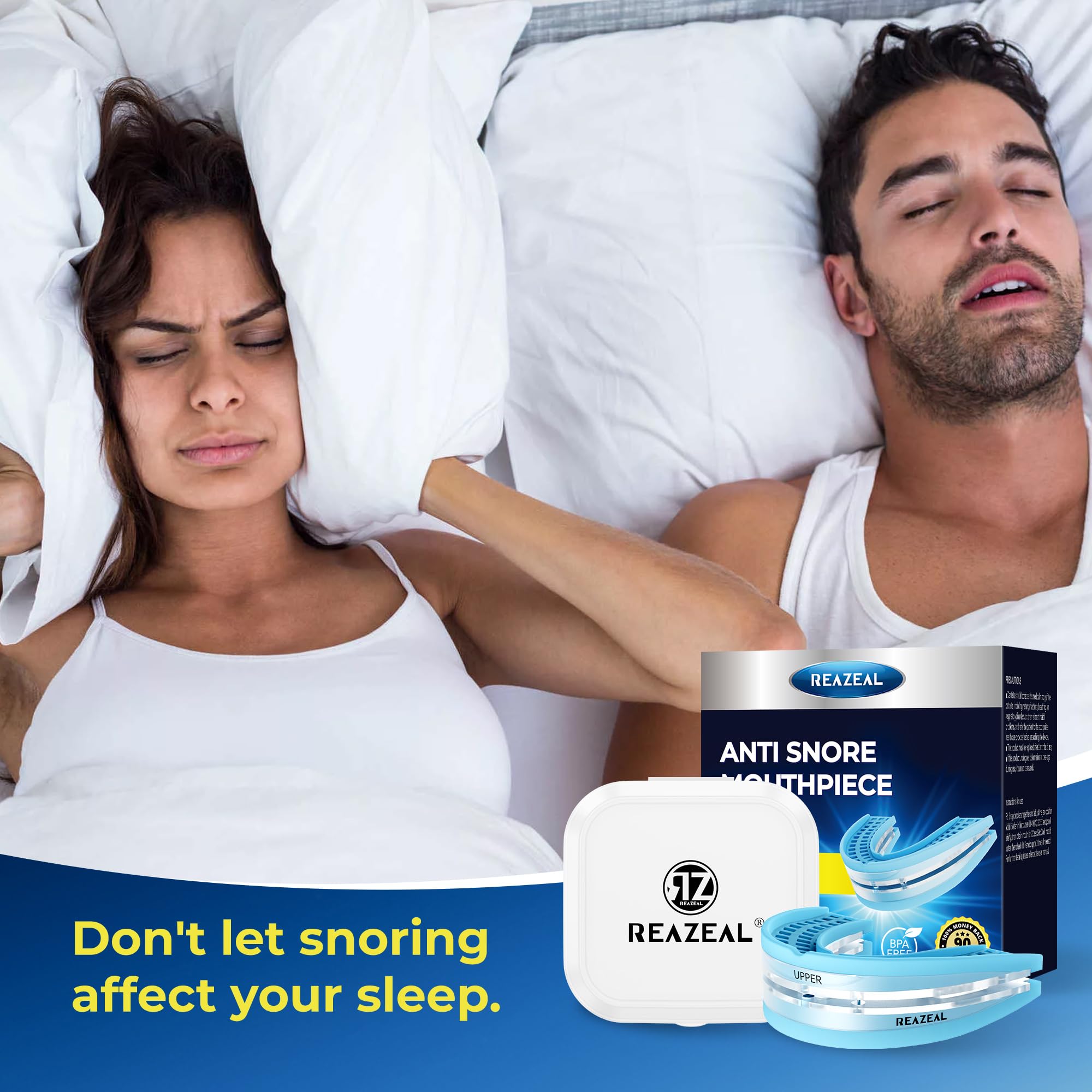 Anti-Schnarch-Gerät für einen ruhigen Schlaf: Adjustable Anti-Snoring Mouthpiece – Schnarchstopper für Männer und Frauen, geeignet für Zuhause und unterwegs