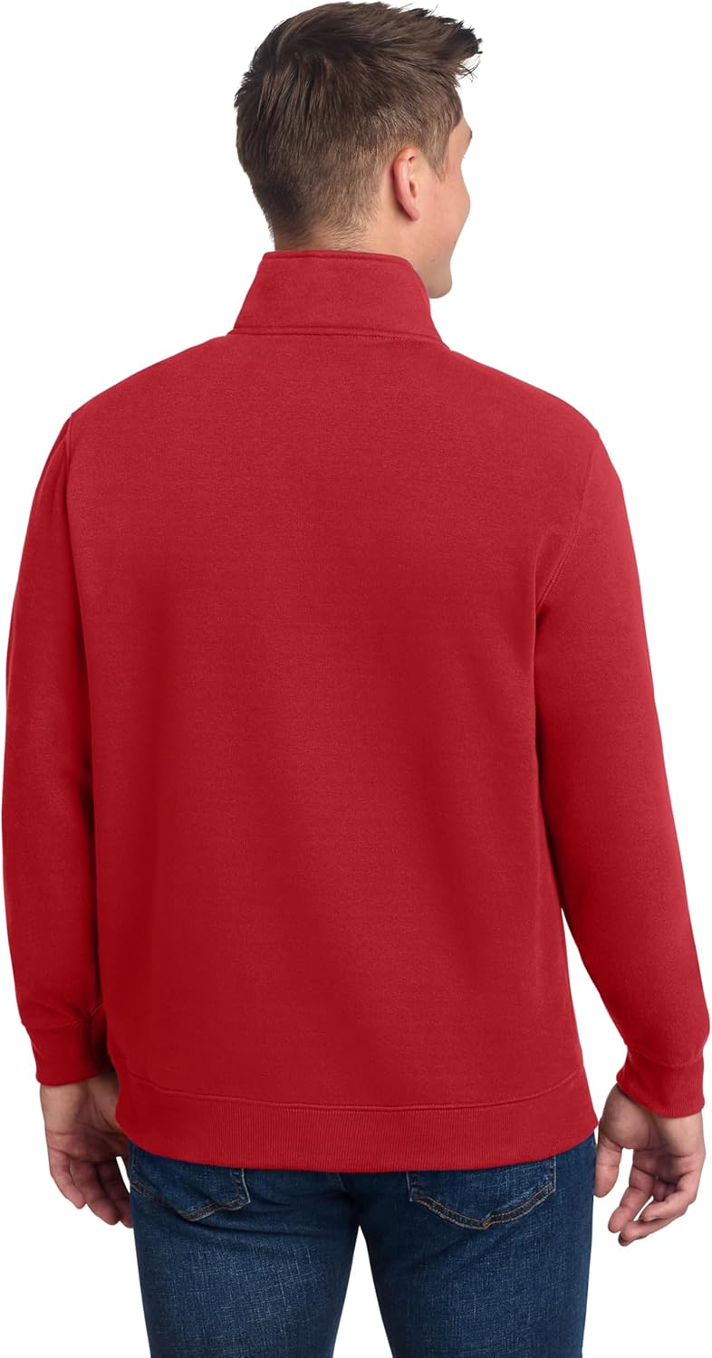 SPORT-TEK Unisex Quarter Zip Sweatshirt True Red - Image 3