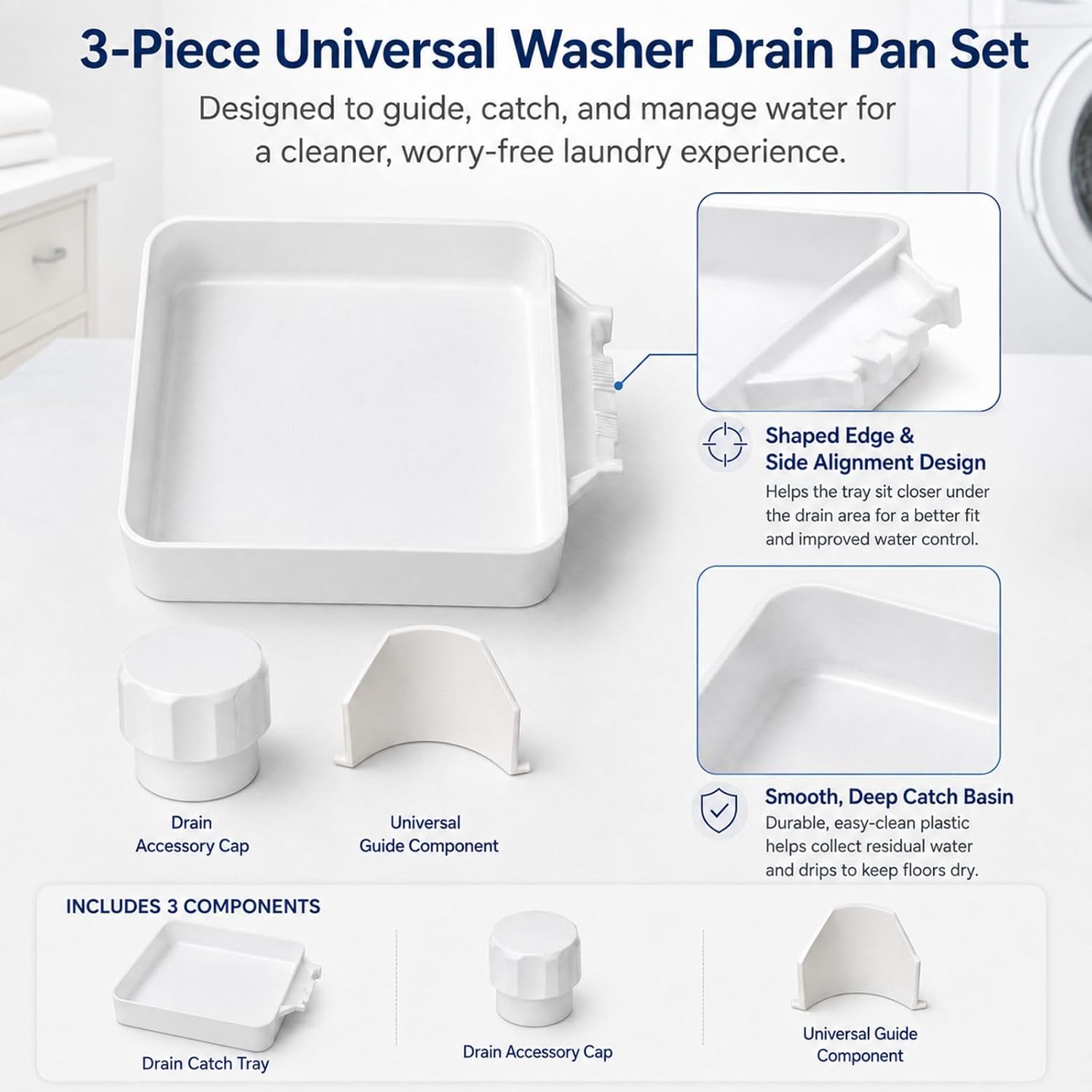 Universal Front-Load Washing Machine Drain Pan