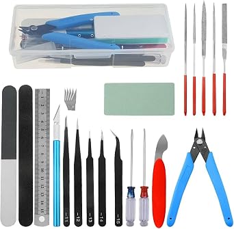 24 Pack Gun Plastic Model Tool Kit Hobby Building Tools Modeler Basic Tools Craft Set for Car Model Buildings Repair and Repair