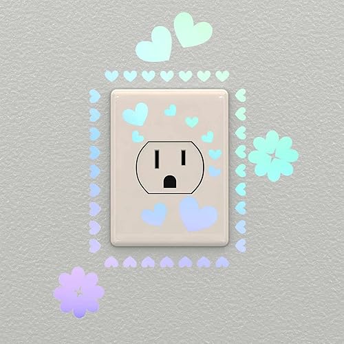 Miniatura 4 de 114 calcomanías holográficas en forma de corazón que brillan en la oscuridad, calcomanías de pared para adolescentes, perfectas para decoración de