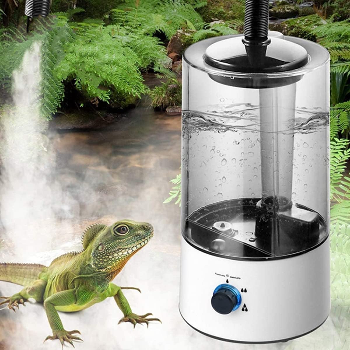 3L Grote Capaciteit Amfibieën Reptielen Luchtbevochtiger Reptielen Fogger, Ultrastil Ontwerp Reptielen Vernevelingssysteem Mister Terrarium Luchtbevochtiger voor Slang, Hagedis,(EU-stekker