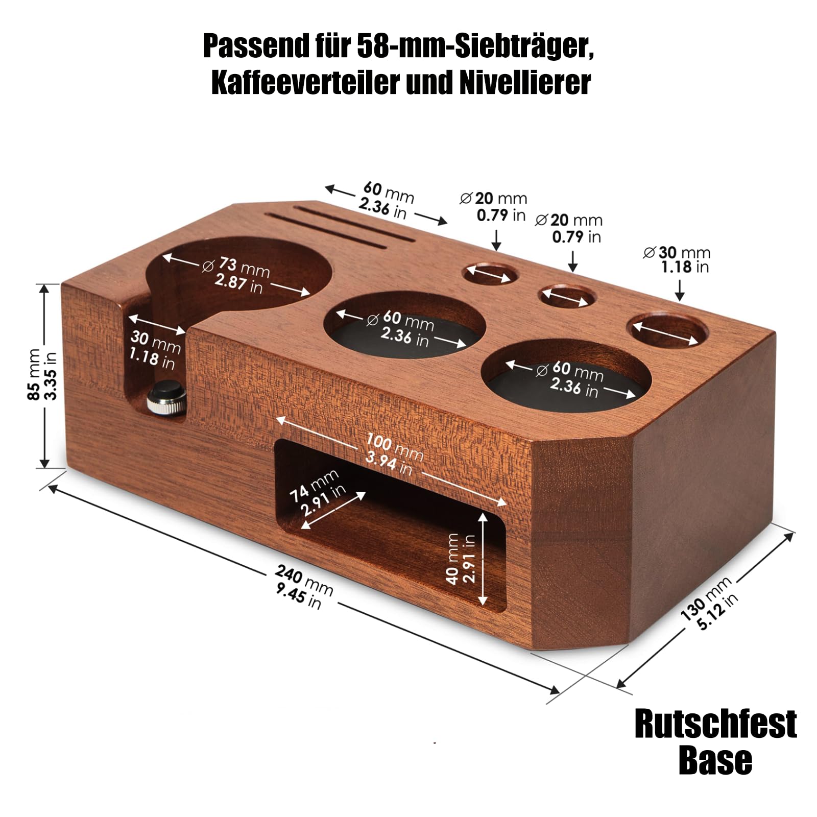 Houten Koffiestamperstation voor Thuiscafés - Multifunctionele Koffiegereedschap