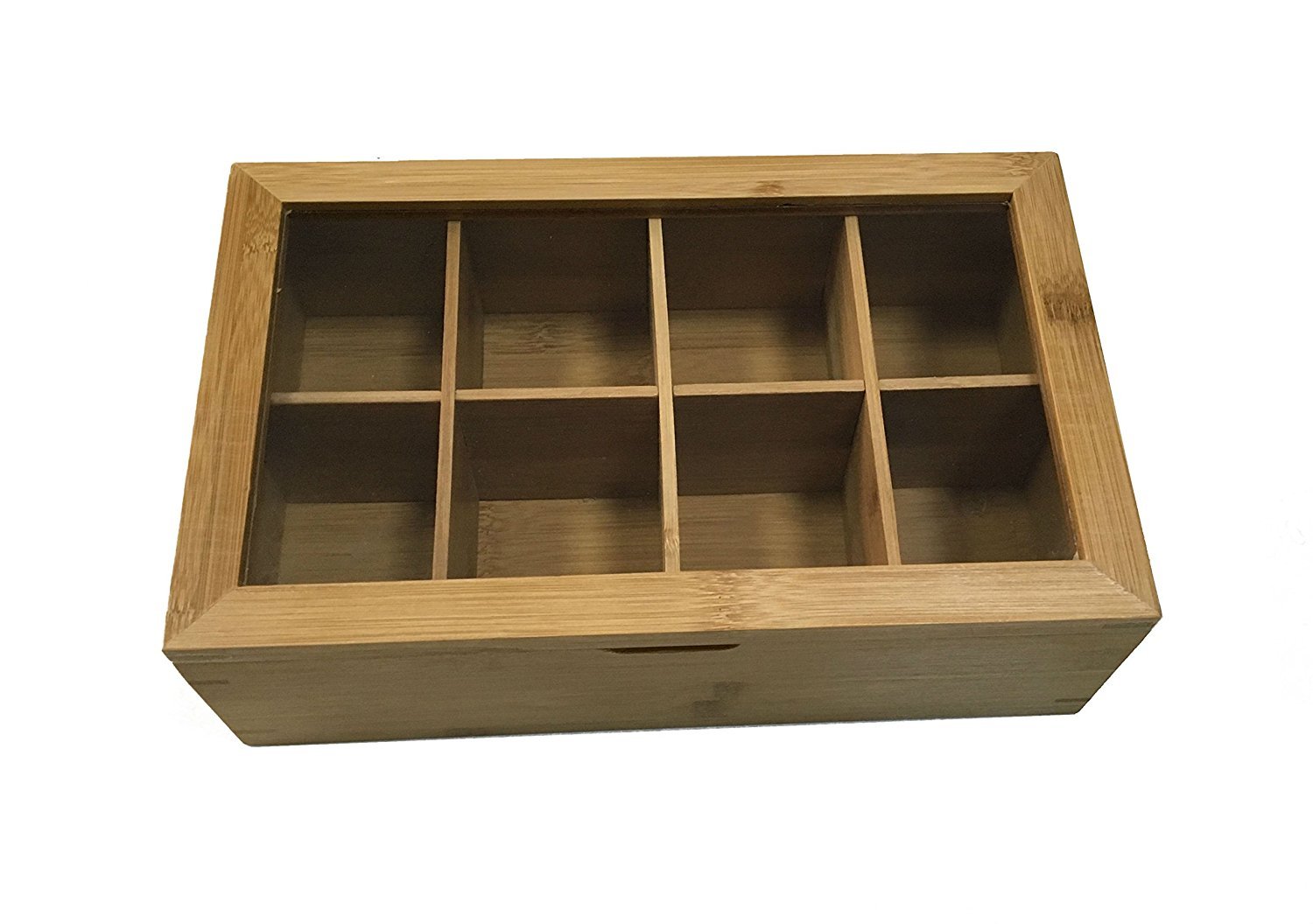 Bamboo Tea Box- Best tea storage and organizer- 8 compartments – easy opening – eco friendly - great gift for tea lovers