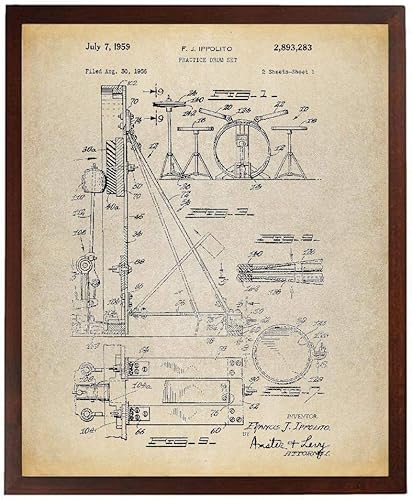 Práctica Drum Set Cartel de Patente Impresión Artística Drummer Regalo Música Sala Decoración Percusión Jazz Arte Músico Regalo TNP104