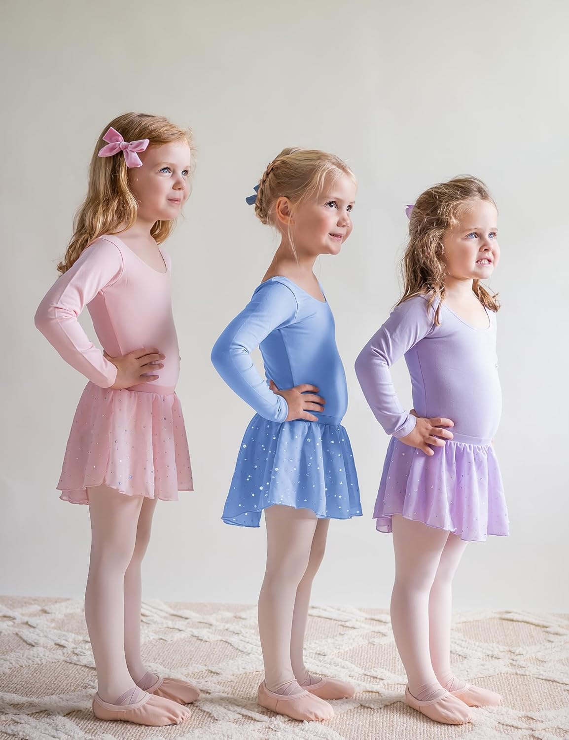 Zaclotre Girls Ballet Leotards with Shinny Skirts Long Sleeve Crisscross Back Dance Dress Outfits - Image 6