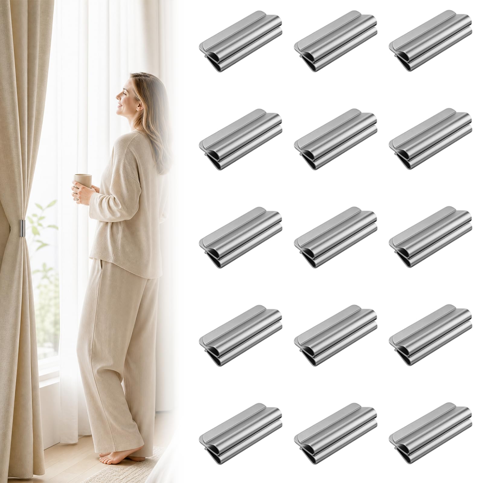 Photo 1 of 15 Pairs Magnetic Curtain Clips - Silver