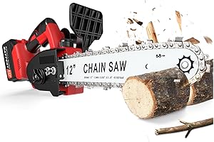 Upgraded 12-Inch Electric Rechargeable Chainsaw with Battery and Charger - Your Cordless...