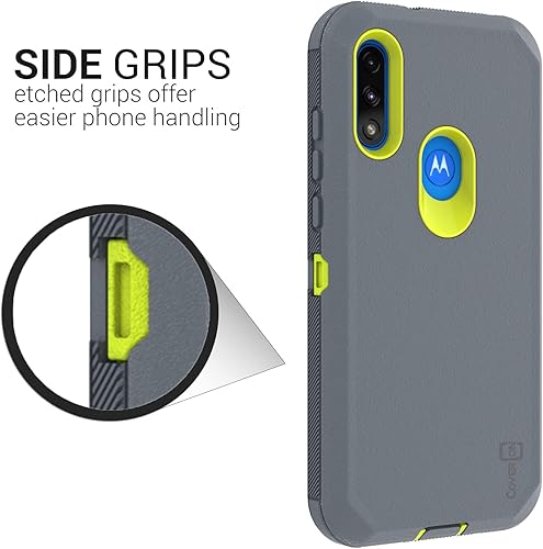 Miniatura 4 de CoverON Funda resistente diseñada para Motorola Moto E7 Power, cubierta de teléfono de grado militar resistente, color gris