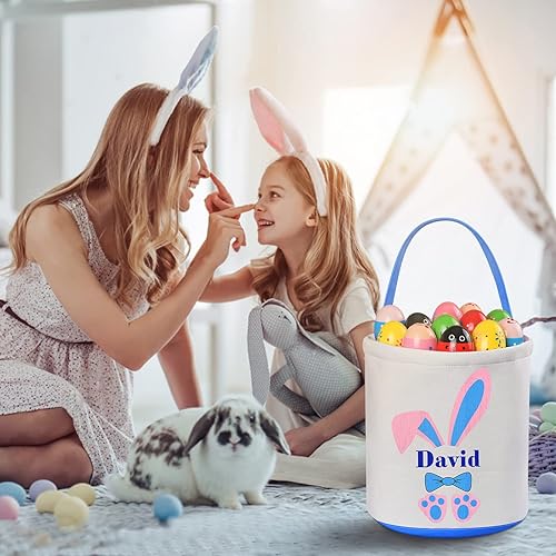 Miniatura 5 de Jocidea - Regalos de Pascua personalizados para niños, cesta de Pascua personalizada para niños, cesta de Pascua de peluche, cesta de Pascua,