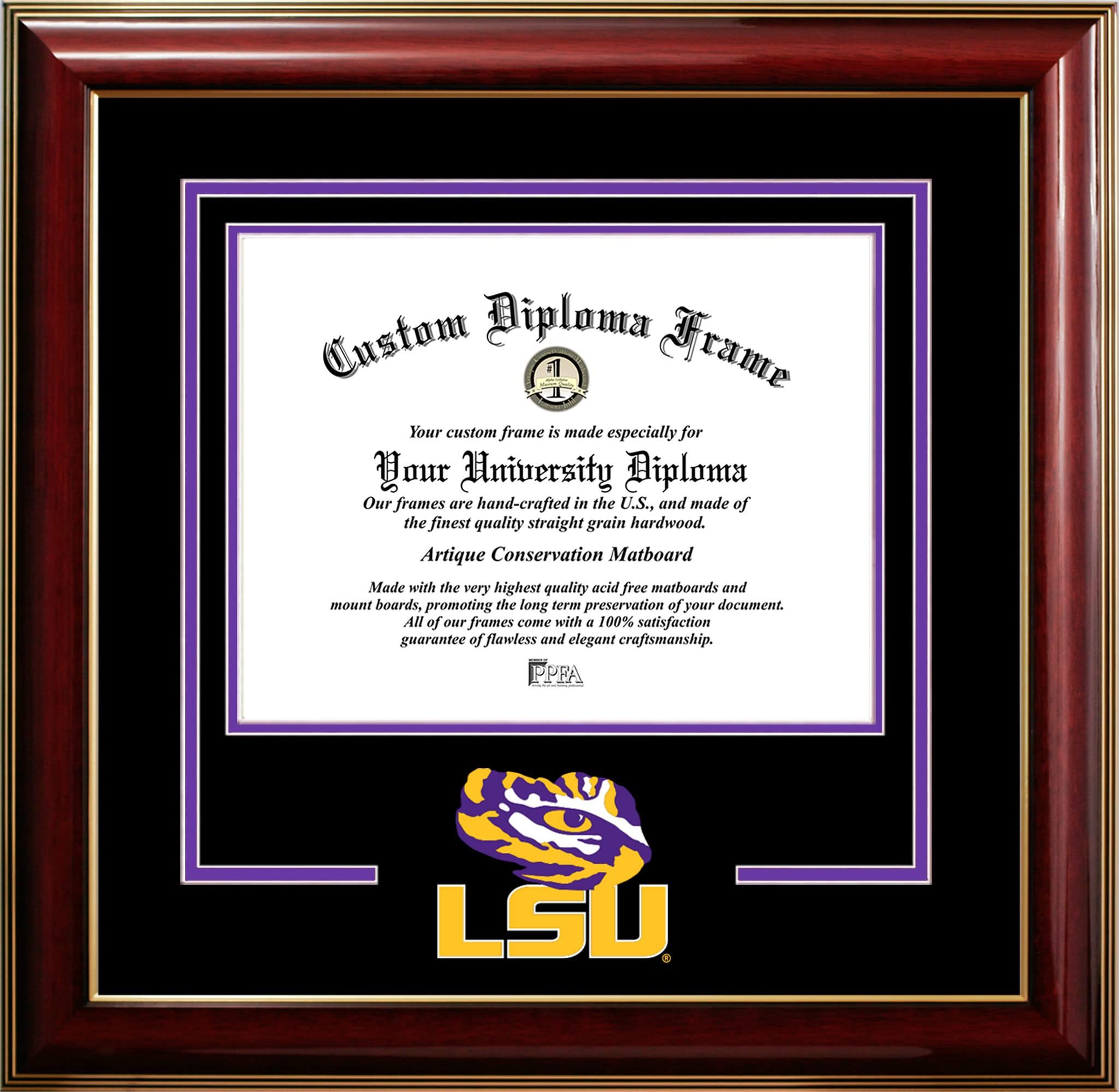 Campus Images Louisiana State University Tigers 11w x 8.5h Classic Spirit Logo Diploma Frame