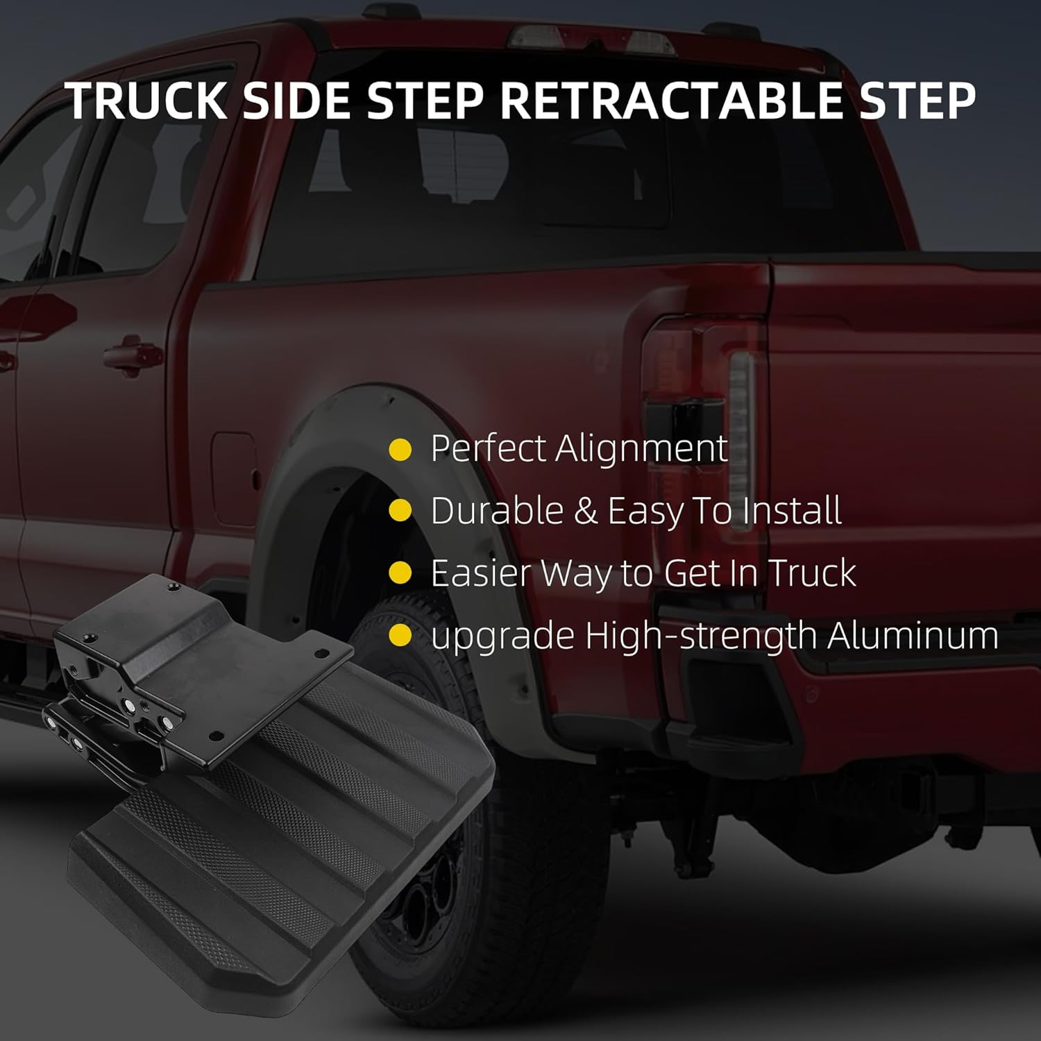 Dasbecan Truck Side Step Retractable Step Compatible with Left Driver Side Ford F250 Super Duty 2023 2024 2025 Replace# VPC3Z17A958D VPC3Z-17A958-D