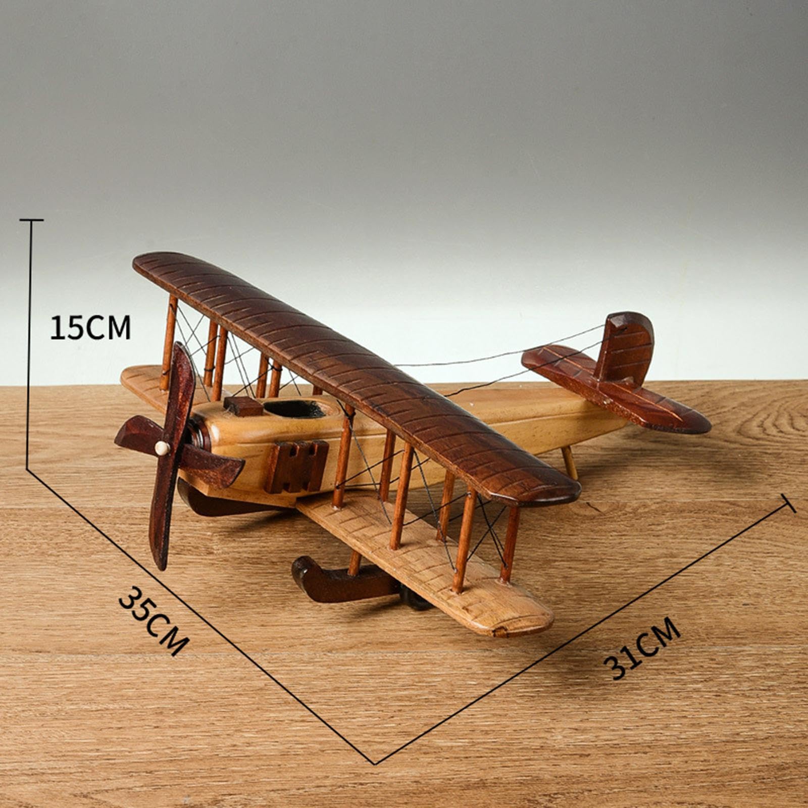 Flugzeug Dekoration Vintage Holz Flugzeugmodell Sammlerstück Geschenkidee Kinder Handarbeit Reiseerinnerung für Schreibtisch Regale Wohnu, Stil c