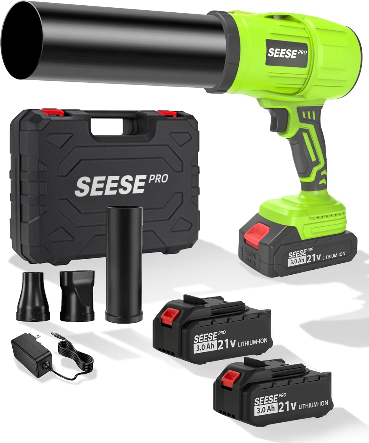 Blower - 200 Mph 150,000 RPM Blower 1000g with Adjustable Speed, 1200 CFM Airflow Handheld Cordless Leaf Blower, 50 Min Runtime for Yard Garage Car Drying & Snow Removal (with Two Batteries)