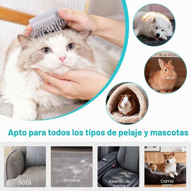Foto 5 de 7 de WUGAUWOR Juego de 2 Cepillos para Mascotas, Suave Tangle Teezer de Silicona para Quitar Pelo y Masaje