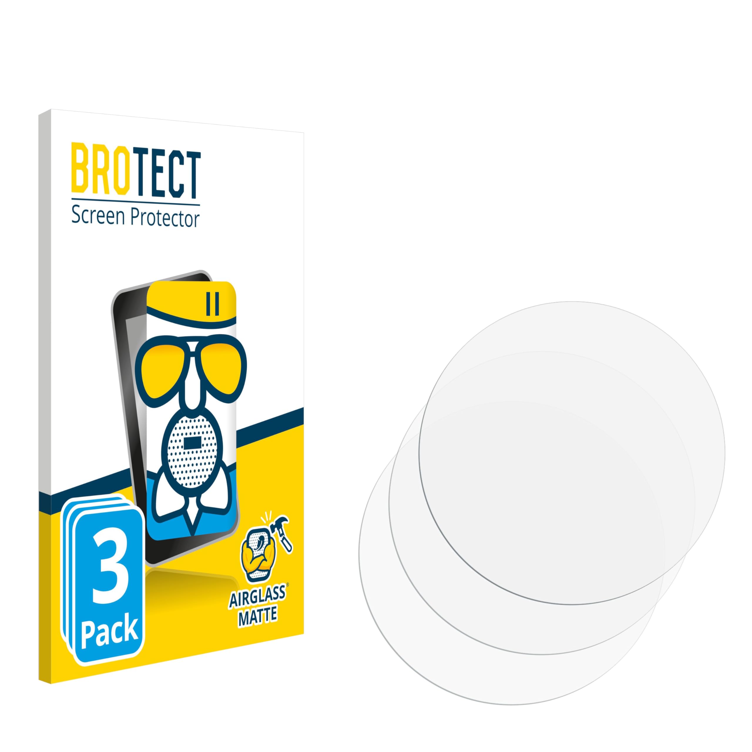 Film Protecteur D'écran Mat Anti-reflet BROTECT - Verre Hybride 9H, ø 43,5 Mm, Pour Montres, Facile à Poser