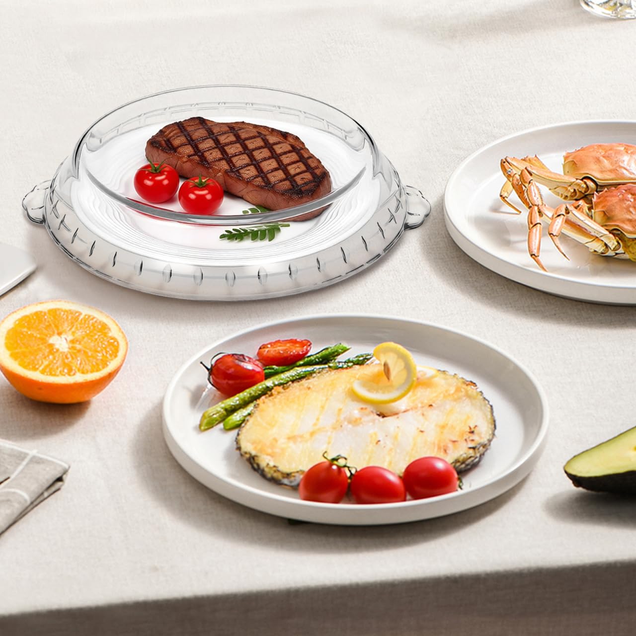 Cabilock Couvercle Verre Transparent pour Micro Ondes et Four Résistant Chaleur et Éclaboussures Compatible avec Plat à Quiche Cuisson Nettoyage Facile Au Lave