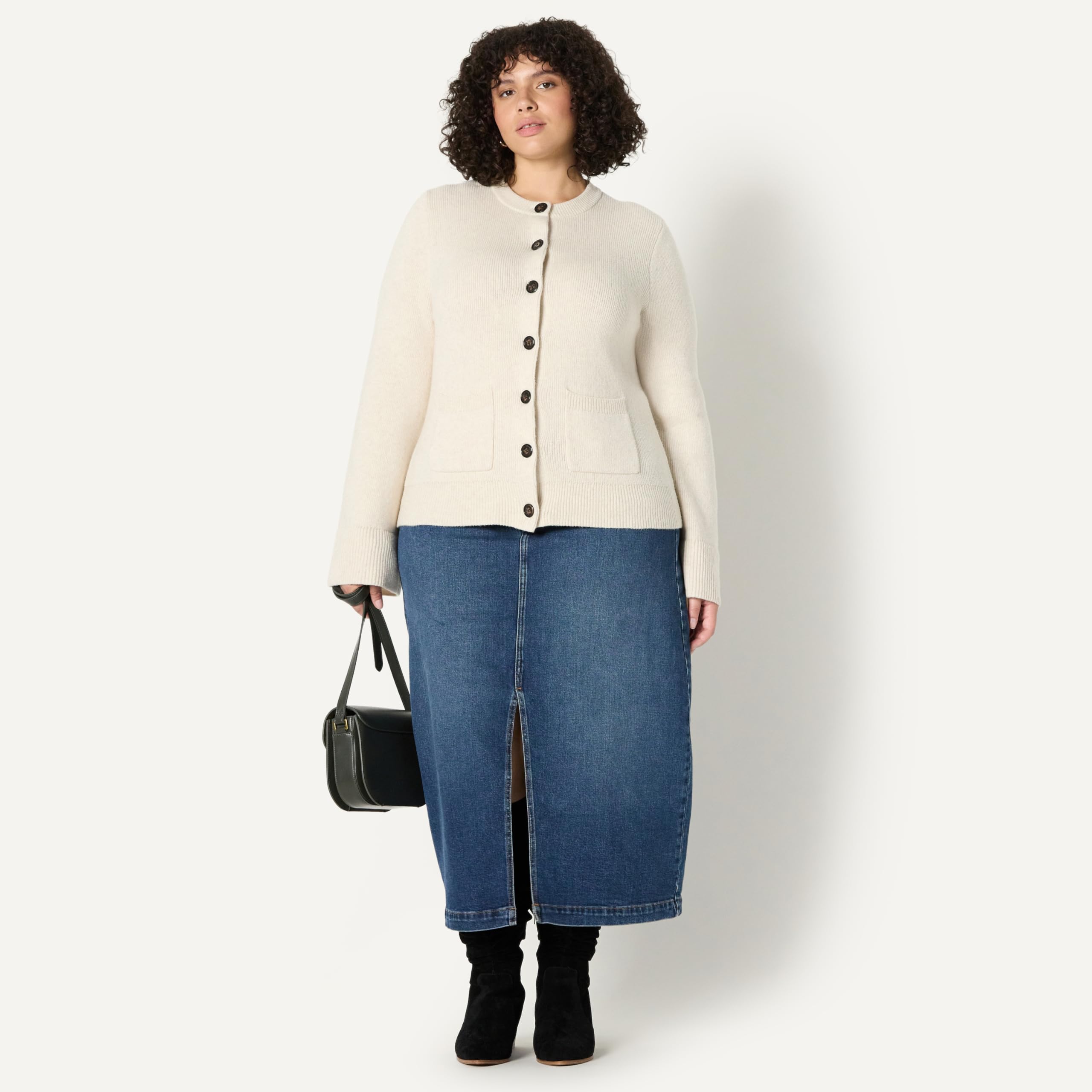 Amazon Essentials (Demi's Pick) Women's Regular-Fit Long-Sleeve Cardigan with Bell Sleeves and Shaped Waist