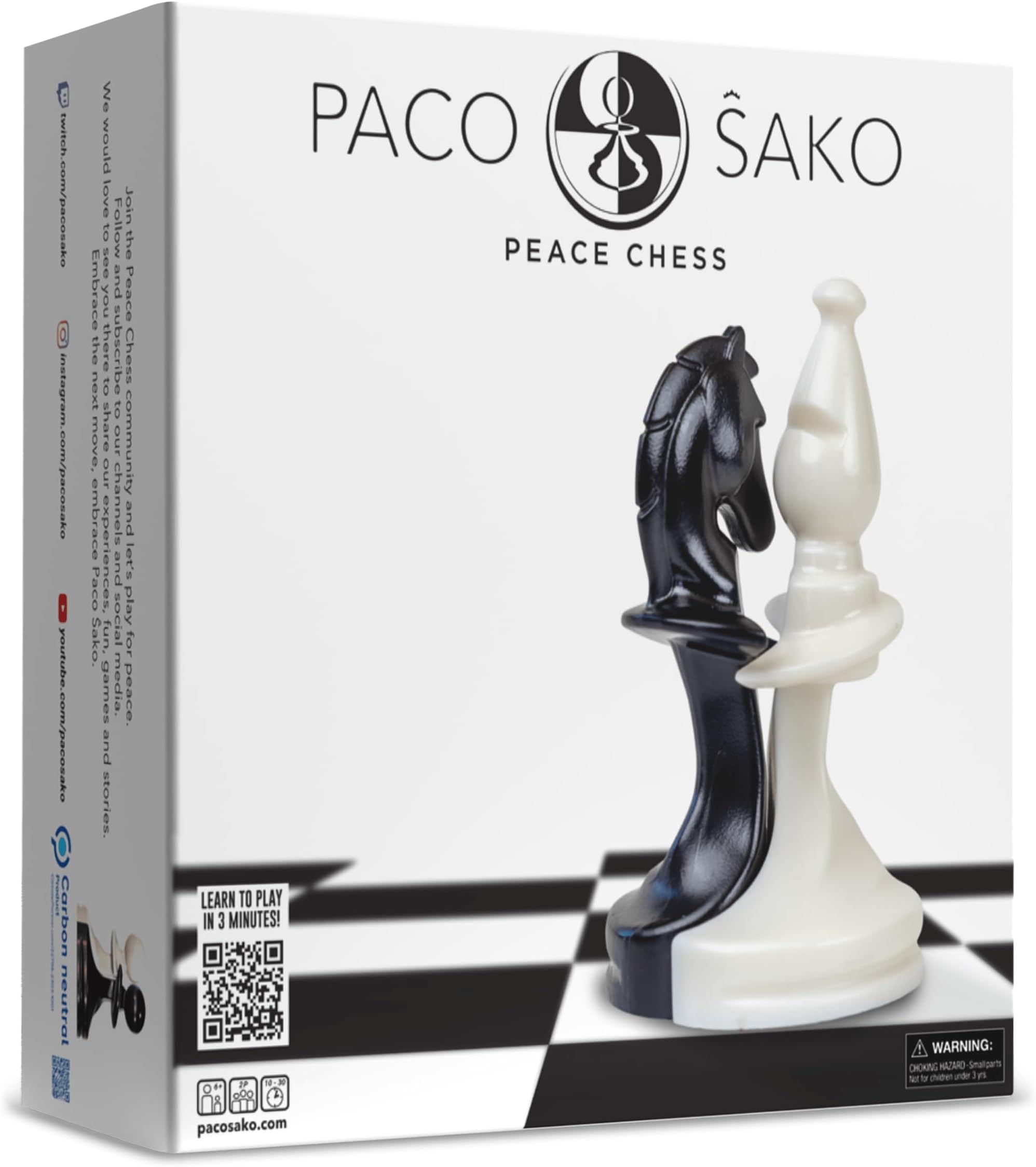 Paco Sako Peace Chess Game, Super Fun for Chess Lovers, Make Peace While Playing Chess, not War - Chess Set Board Game for Peace Makers | 2-Players