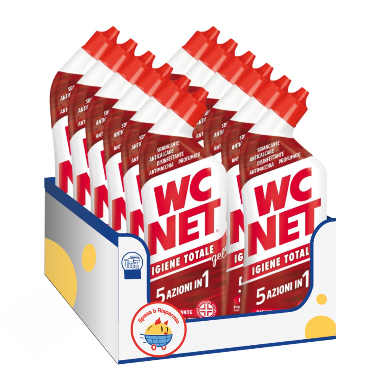 Gel Disinfettante Igiene Totale per WC 700 ml – Pulizia Profonda Antibatterica – Variazioni 4/8/12 Pezzi (12)