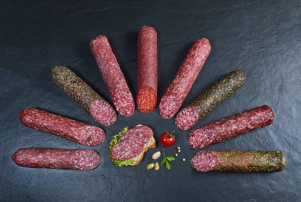 Almgourmet - Meraner Haussalami - 2 Stück je 180g- 5 Monate luftgetrocknet- mit Edelschimmel - würzig und delikat