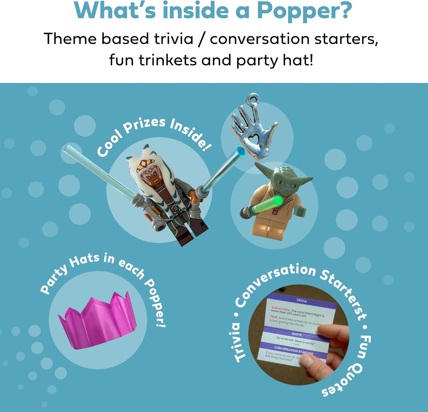 Popperz Premium Party Crackers Space Winter Holiday Theme - Set of 6