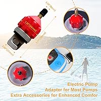 Vista 6 de Freein Tabla de remo inflable de 10 pies 6 pulgadas/11 pies, capacidad 2 en 1 SUP/Kayak con asiento ajustable, adaptador de bomba eléctrica, azul mar