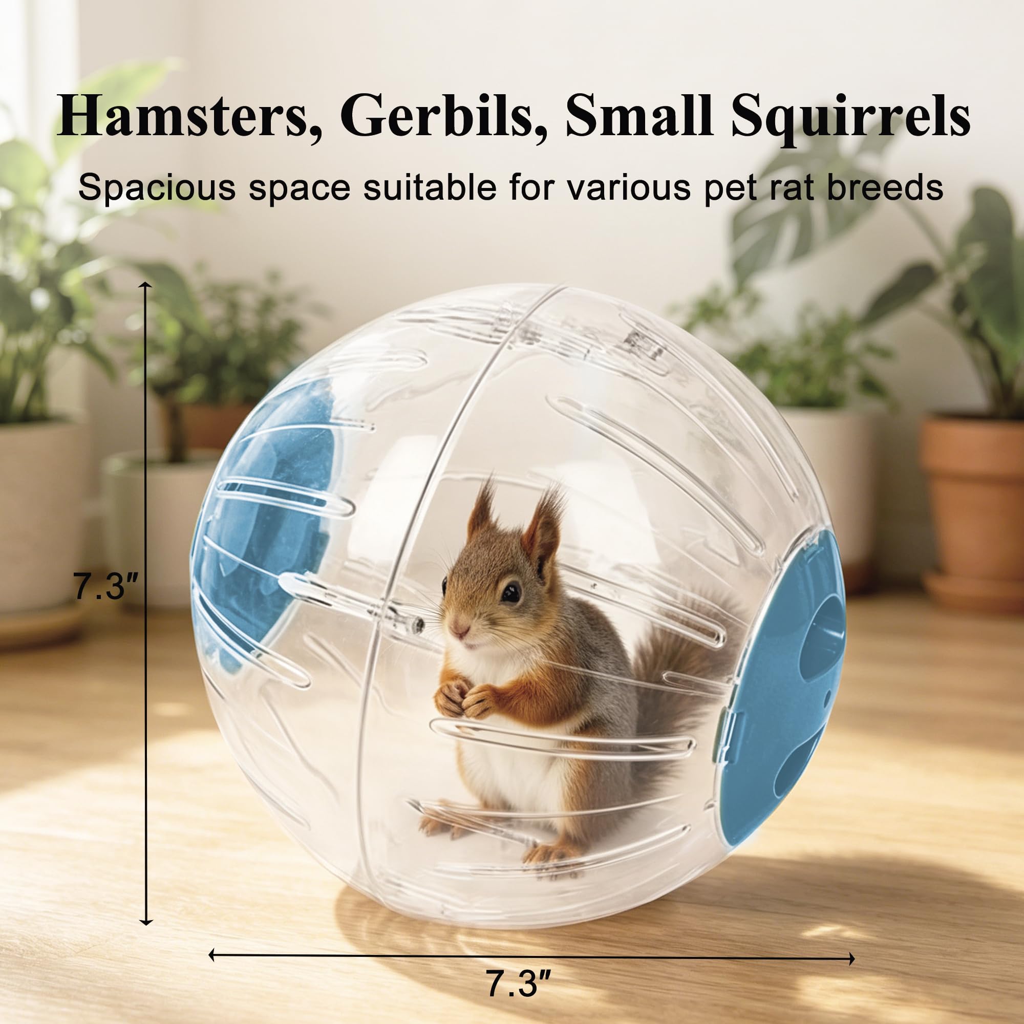 Balle de course transparente pour hamster, 18 cm, pour soulager l'ennui, pour cochon d'Inde, rat, gerbille, hérisson, petits animaux de compagnie, bleu
