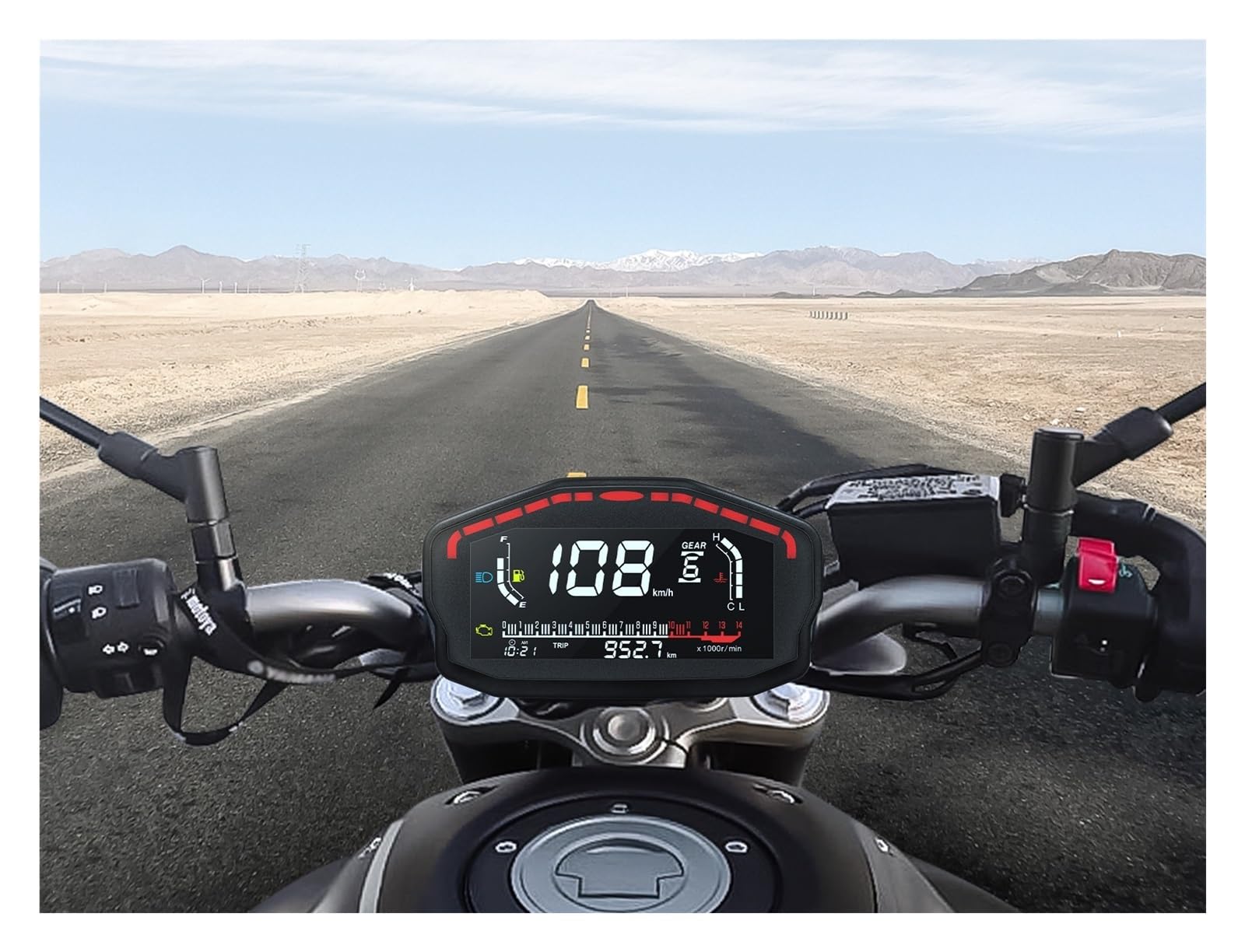 Contagiri contachilometri Tachimetro LED Per Moto Contachilometri Digitale Velocità Temperatura Misuratore Di Livello Carburante Indicatore Moto Per Per