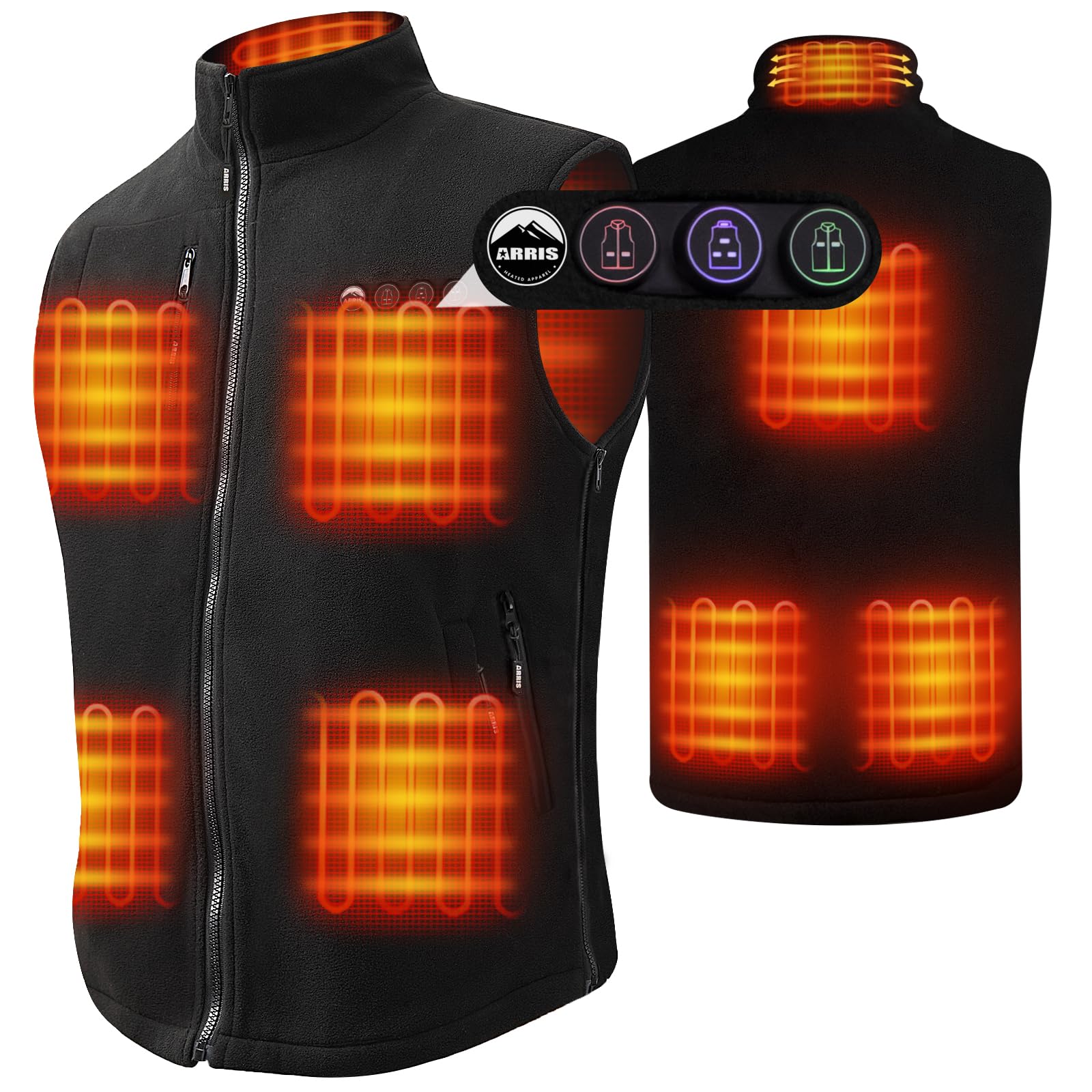 ARRIS Heated Vest with Patented Size Adjustable Design For Men and Women