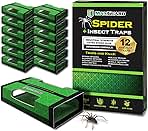 MaxGuard Spider + Insect Traps (12 pcs Box Trap) | Non-Toxic Extra Sticky Glue Traps, Kill Black Widow Hobo Brown Recluse Spiders and Other Crawling Bugs & Insects |