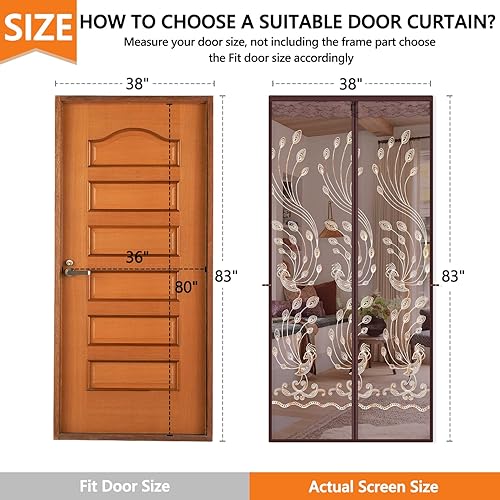 Miniatura 5 de Hommtina Puertas de malla magnética para puerta, pantalla de red para puerta con imán para patio delantero trasero, balcón, división de malla manos