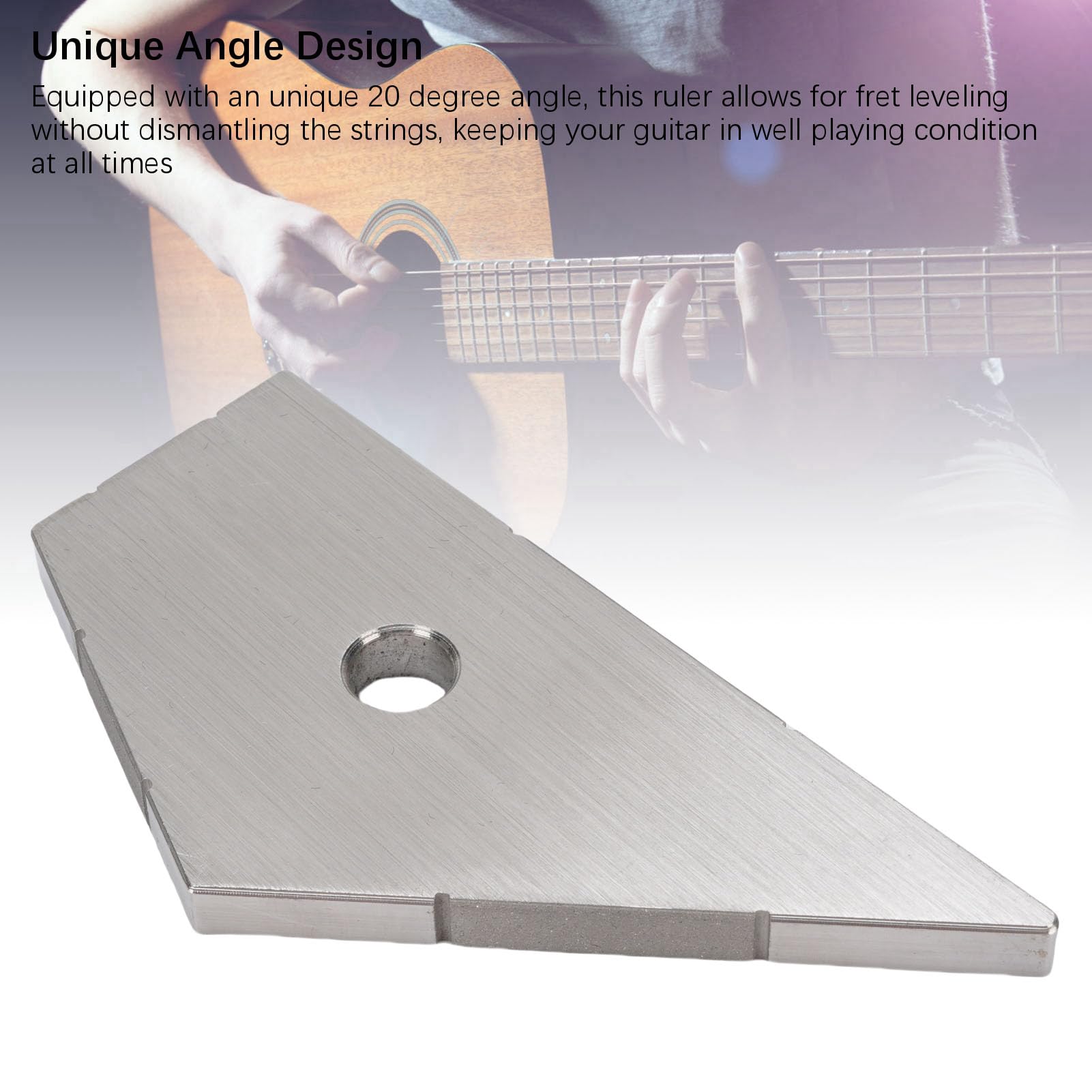 Fabater Fret Kisser para Instalación y Reparación de Guitarra 4 en 1, Regla de Altura de la Cuerda, Guía de Nivelación de Traste, Buzzing Fret Catc