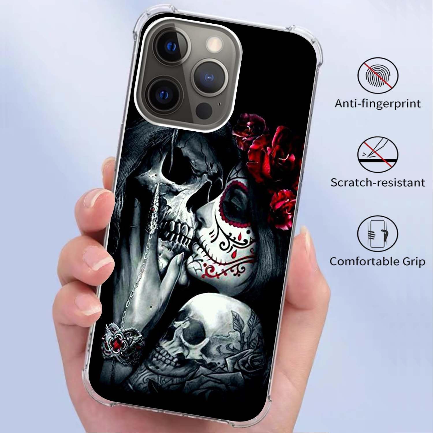 Amazon.com: Pumhey Sugar Skull Girl Skeleton Phone Case Compatible