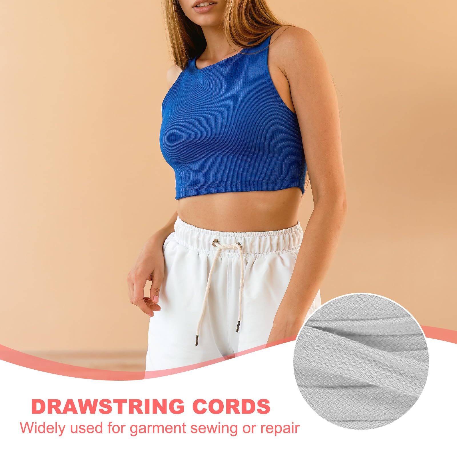 PATIKIL Flat Drawstring Cord 10mm x 5 Yd - Image 4