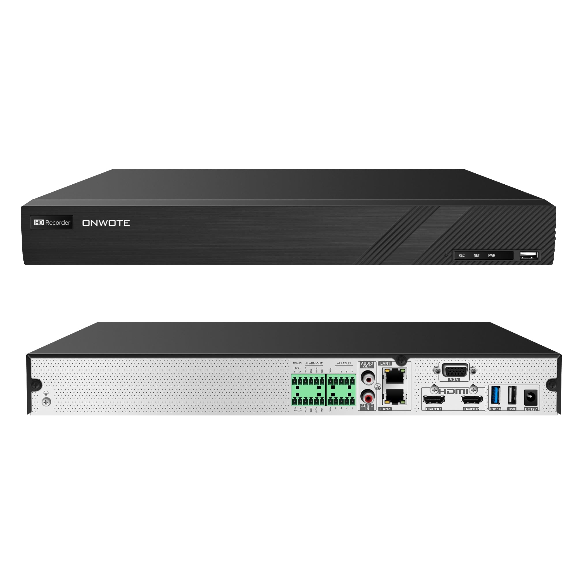 ONWOTE NVR da 12 MP a 32 canali, app Superlive Plus, funziona con telecamere IP ONWOTE 12 MP/8 MP/6 MP/5 MP, registratore di sicurezza audio video commerciale a 32 canali per aziende, supporto 2 SATA
