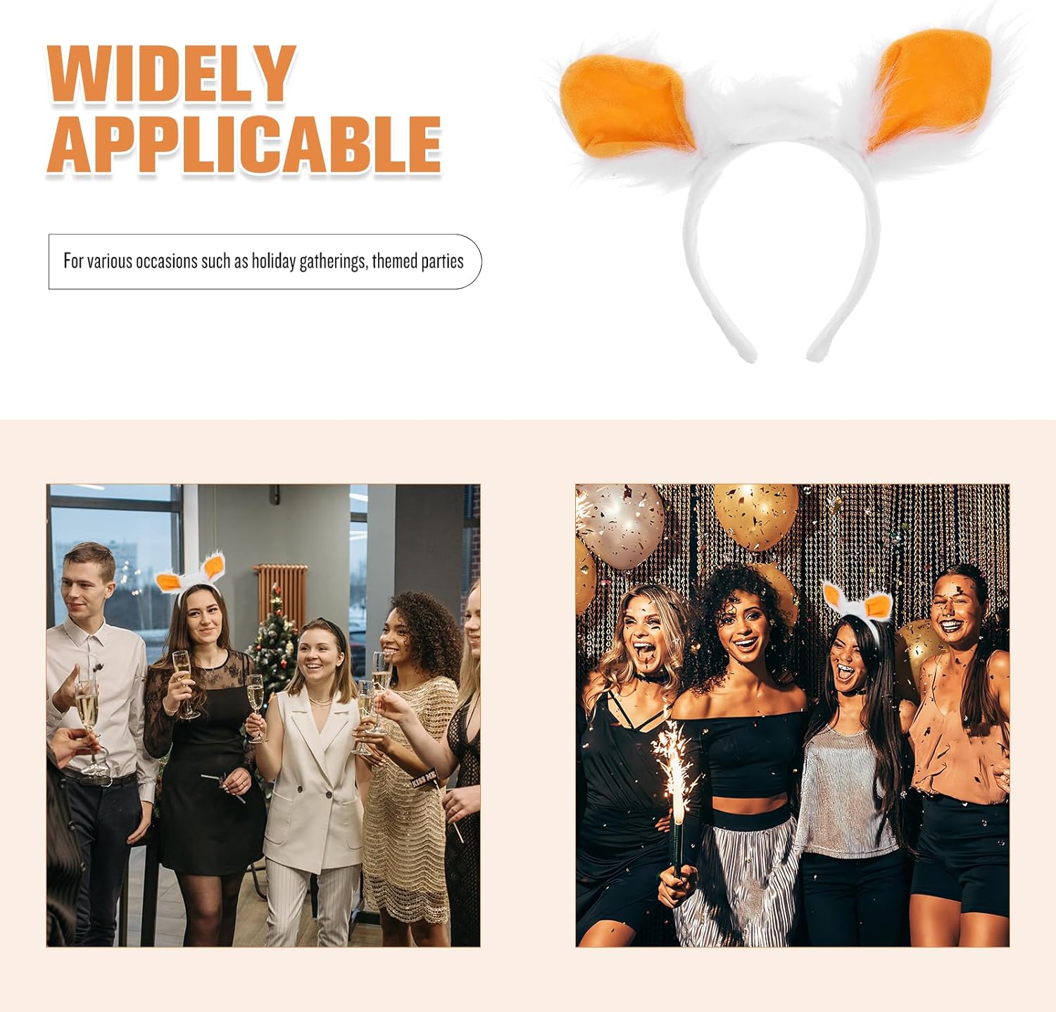 LUOZZY 6 Pcs Sheep Ear Headband Plush Animal Lamb Ears Hair Hoop for Sheep Cosplay Costume Accessories Halloween Easter Party Photo Booth Props - Image 8