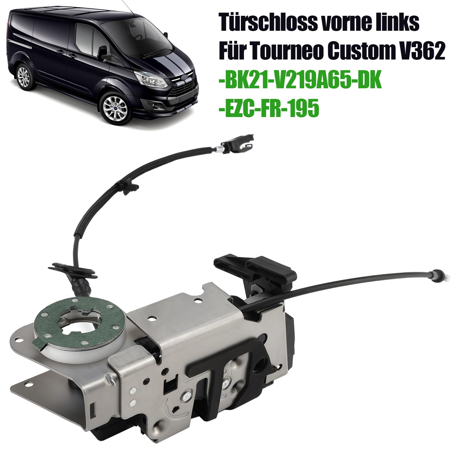 Topteng Front Left Door Lock BK21-V219A65-DK adapté pour Tourneo Custom V362 2012-2015, adapté pour Transit Custom V362 2012-2015