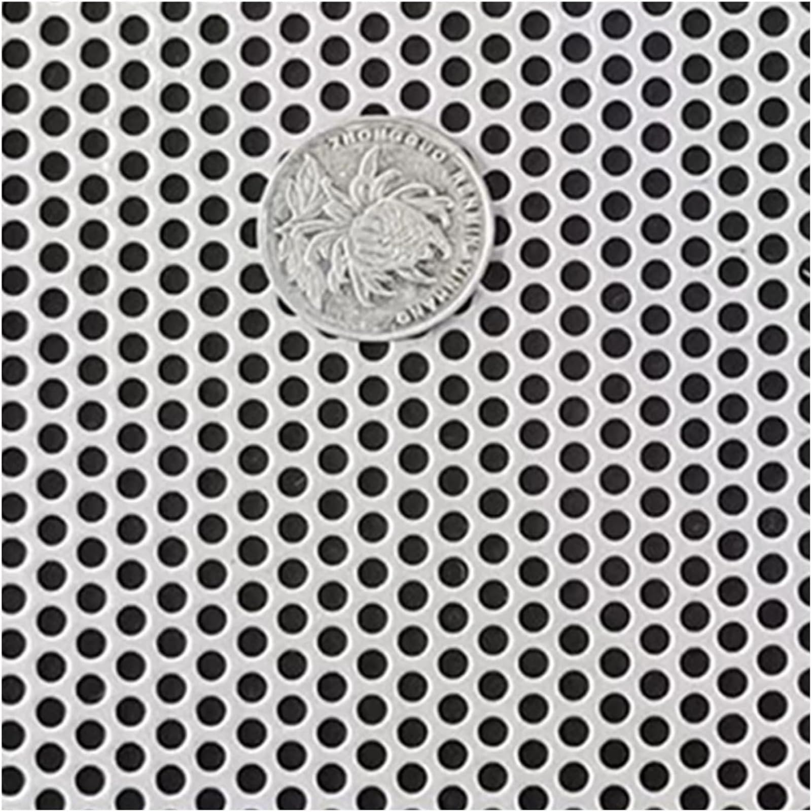 Lamiere forate Lamiera perforata in acciaio inossidabile 304, argento, fori da 1-10 mm, dimensioni multiple(5mm Mesh,15x15cm)