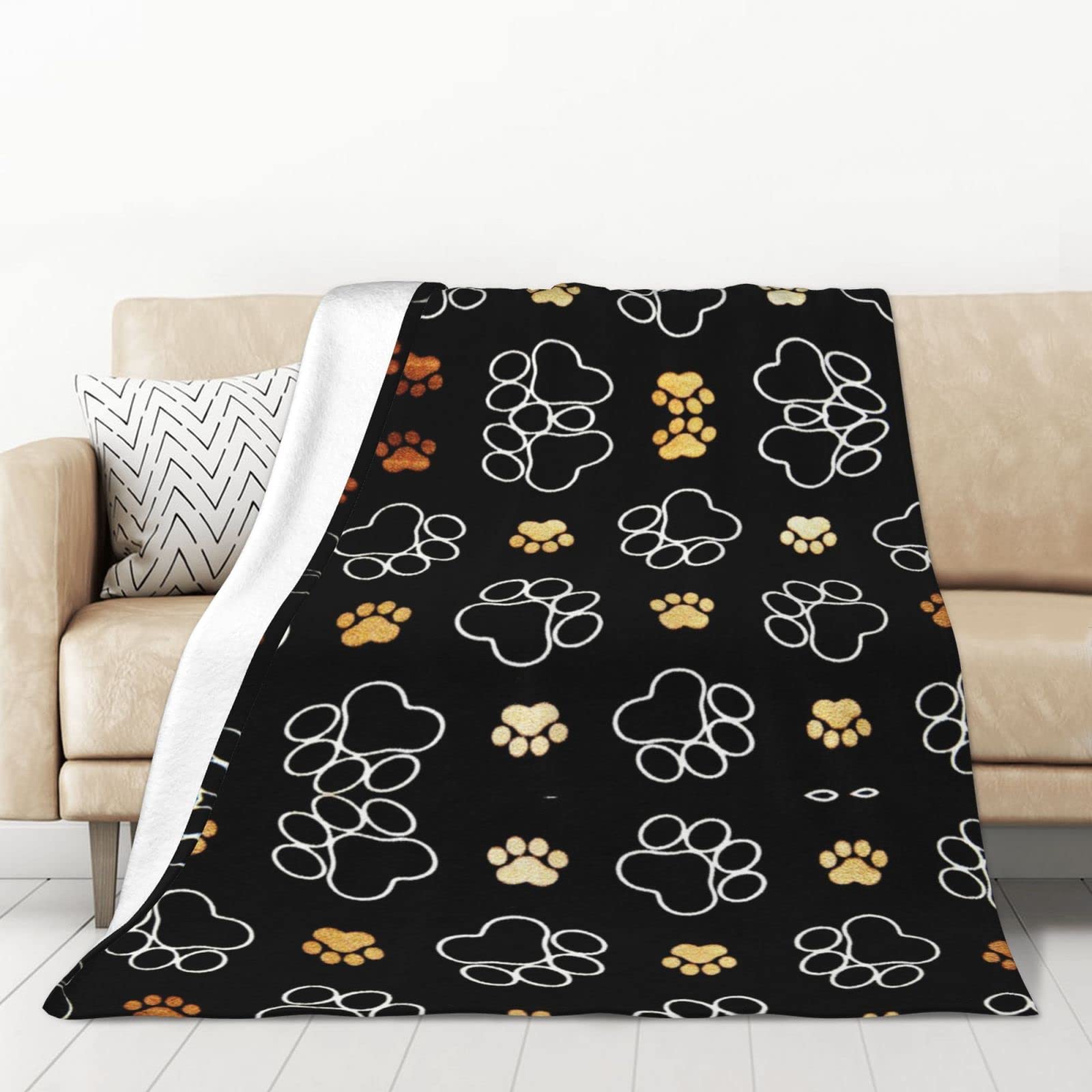 Couverture flanelle chien épaisse contre les textiles rugueux, plaid doux 127x178cm